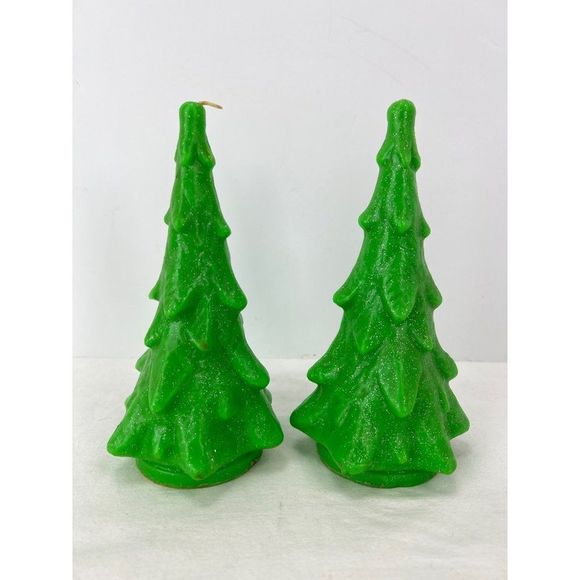Suni Other - Vintage Suni Candles Wax Glitter Christmas Tree Lot 8"